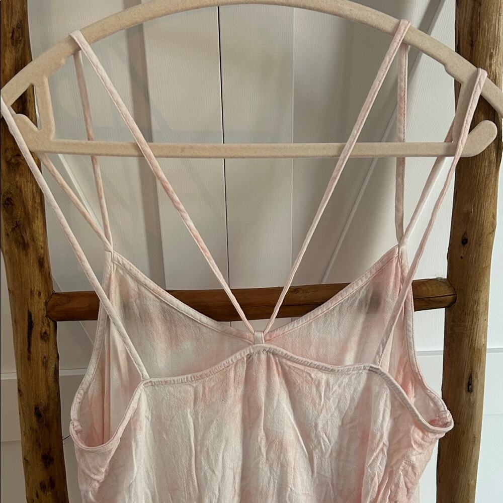 Aerie Pink & White Tie Dye Cami Dress Strappy Back Midi - Picture 5 of 5